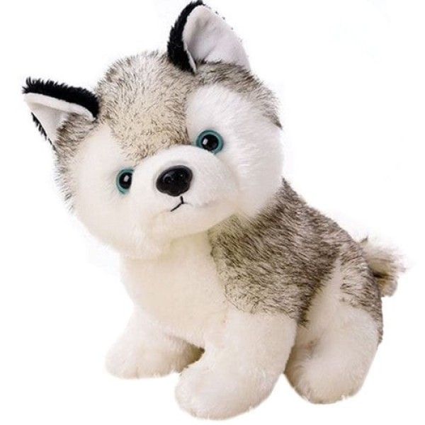         18CM Cute Simulation Husky Dog Plush Toy Gift for Kids        
